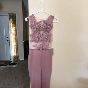 Rose Pink Lace Romper